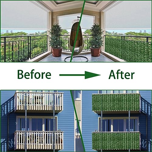 Artificial Ivy Privacy Fence Wall Screen 40x120 in UV-Anti Faux Greenery Backdrop U1001