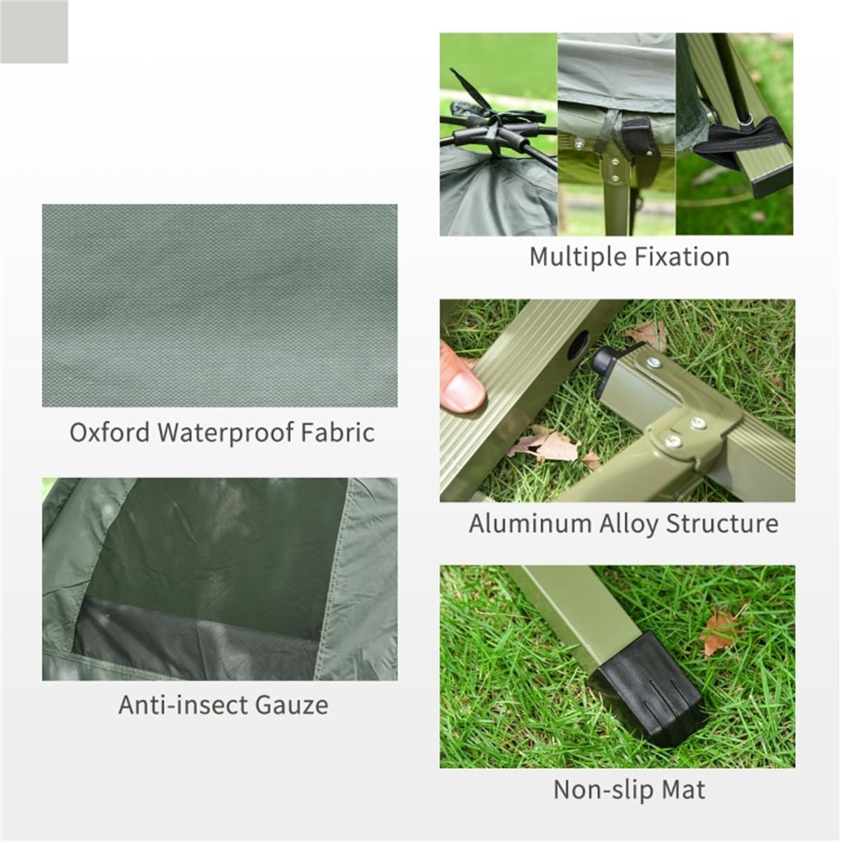 Portable Folding Camping Cot for Adults with Sleeping Bag Z963
