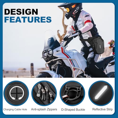 Motorcycle Thigh Bag with Removable Leg Straps for Men Women P726317