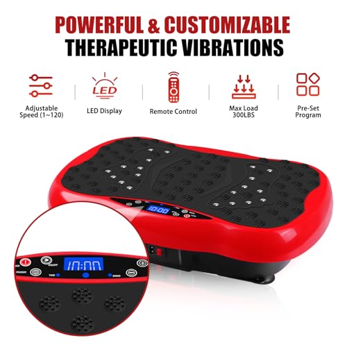 Vibration Plate Exercise Machine for Full Body Fitness with Resistance Bands and Remote F93086