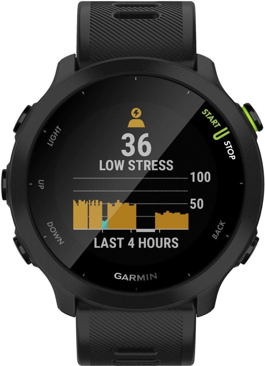 Garmin Forerunner 55 GPS Running Smartwatch (Black) Power Bundle D41296