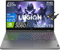Lenovo Legion 5 Gaming Laptop (15.6" FHD IPS 165Hz, 32GB DDR5 RAM, 1TB PCIe SSD, GeForce RTX 3060, Intel Core i5 (> i7-11800H)) 4-Zone RGB Backlit KB, WiFi 6E, IST Cable, Win 11 Home, Gary