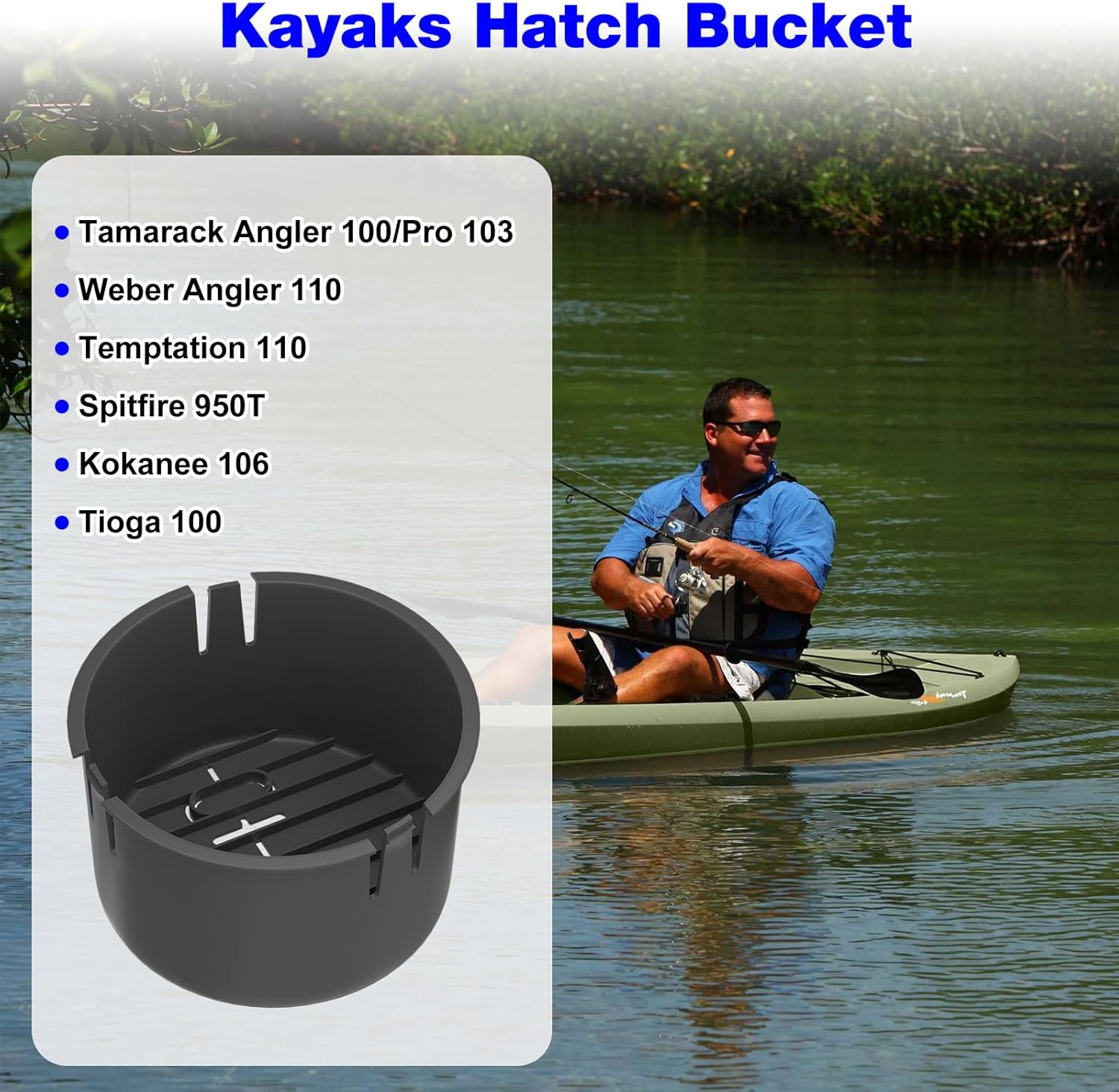 Lifetime Kayak Hatch Bucket Container for Tamarack Angler 100, Pro 103 A818279