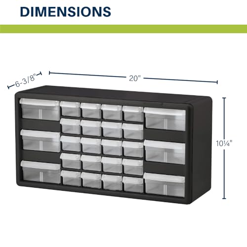 Akro-Mils 24-Drawer Plastic Storage Cabinet, Black I624065