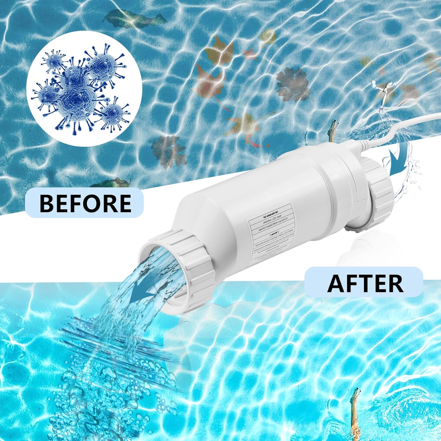 T-Cell-15 Salt Cell for Pools up to 40,000 Gallons, Compatible with Hayward Turbo Cell T-15 T50161