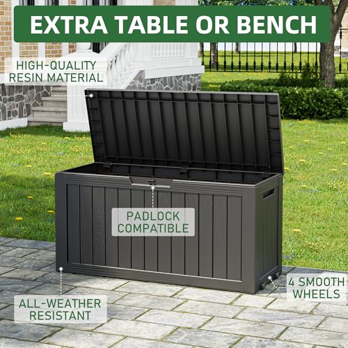 NUNU LAB 31 Gallon Outdoor Storage Box Waterproof Lockable Lid I8083