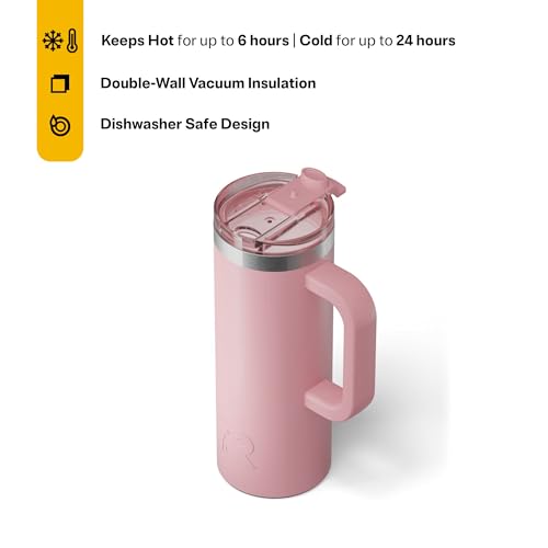 RTIC 20oz Road Trip Travel Mug with Lid and Handle, Insulated Stainless Steel P393441