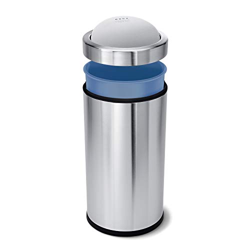 simplehuman 30 Liter Round Step Trash Can, Brushed Stainless Steel W1408