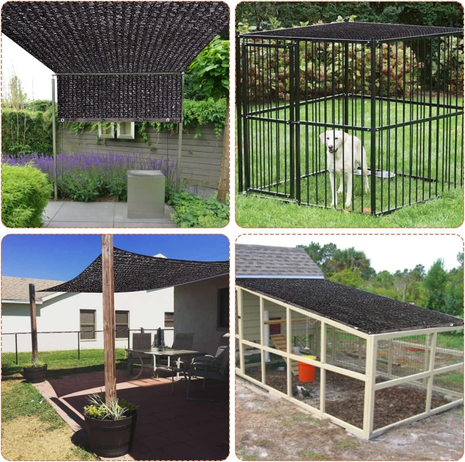 10 by 10 Feet Dog Kennel Cover Mesh Shade Panel with Grommets D573734