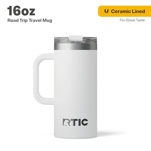 RTIC 20oz Road Trip Travel Mug with Lid and Handle, Insulated Stainless Steel P393441