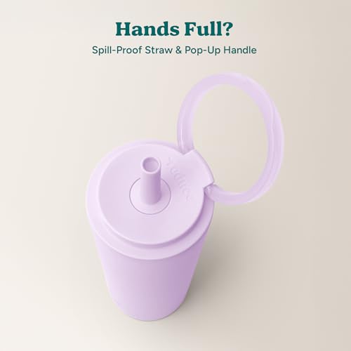 Halo 32 oz Stainless Steel Vacuum Insulated Tumbler with Flip Handle Lid, Lilac Bud H350