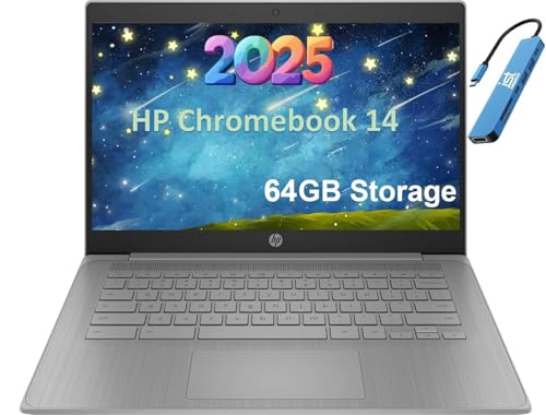 HP Chromebook 14 Laptop, 14" HD, 4GB RAM, 64GB SSD, Chrome OS, Grey A241646