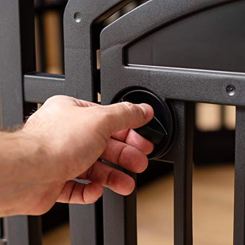 IRIS USA 34" 8-Panel Dog Playpen with Door, Black N326