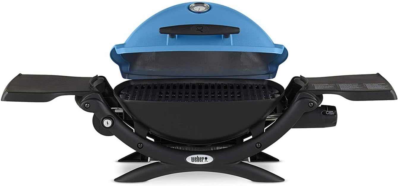 Weber Q 1200 Gas Grill Bundle with Portable Cart and Grill Cover L81315