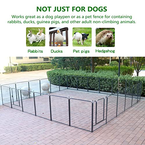 Dog Playpen 32 Inch Heavy Duty Folding Indoor Outdoor Pet Exercise Fence with Door for Large Medium Dogs H857