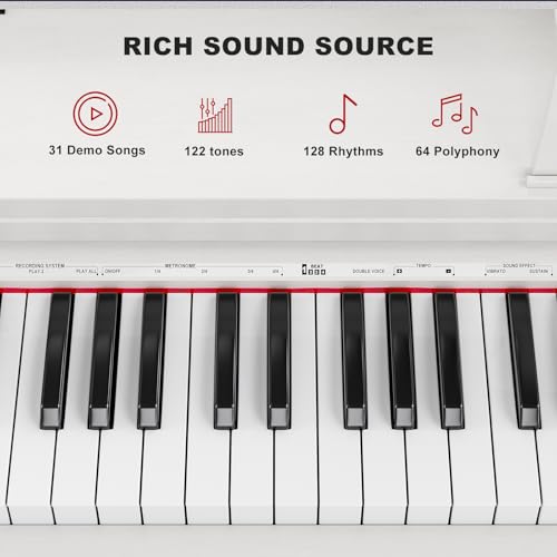 UMOMO 88 Weighted Key Digital Piano with Bench, Hammer Action, Black W36770