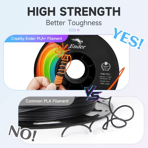 Creality PLA Plus Filament 1.75mm Rainbow Multicolor 1KG Spool O376011