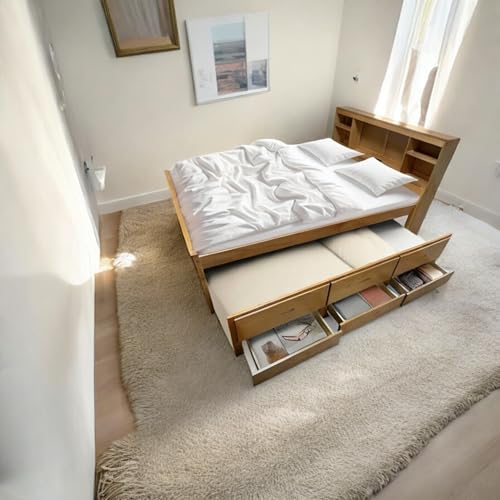 Queen Size Murphy Bed with Desk & Charging Station, White K505073