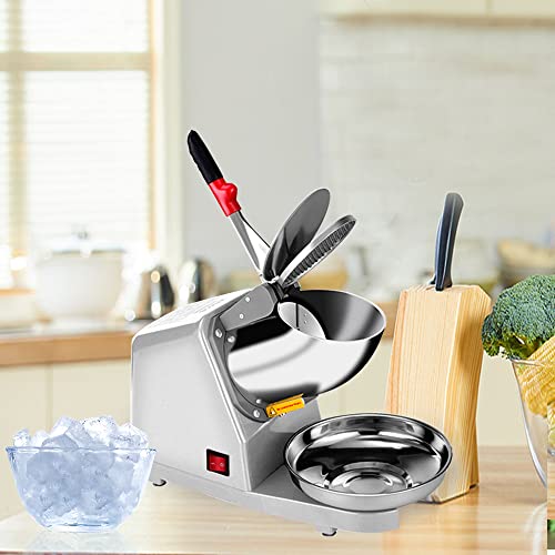 Yahpetes Electric Shaved Ice Machine Dual Blades Ice Crusher Snow Cone Maker Q325472