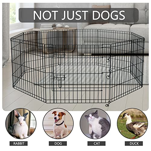 PETIME Foldable Metal Dog Exercise Pen 8 Panel with Bottom Pad C444