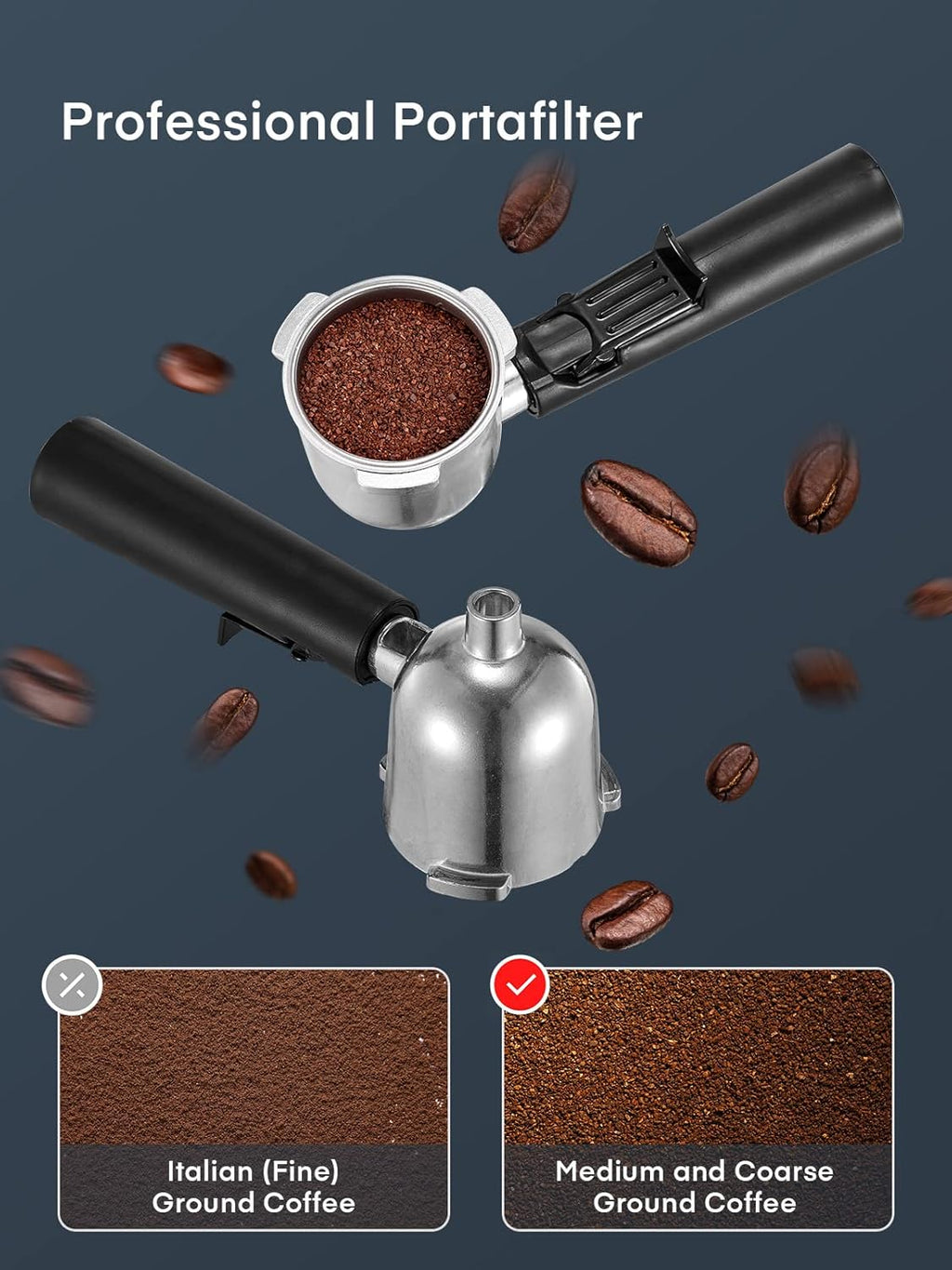 FOHERE Steam Espresso Machine, 3.5 Bar, Compact Cappuccino Maker with Milk Frother D619707