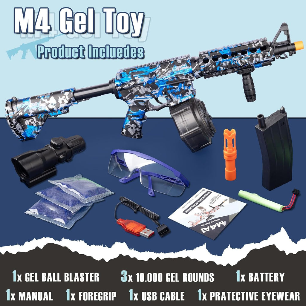 Electric Gel Ball Blaster with Goggles, Blue Q68942