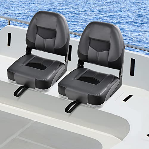 GYMAX Folding High Back Boat Seats with Stainless Steel Screws L976827