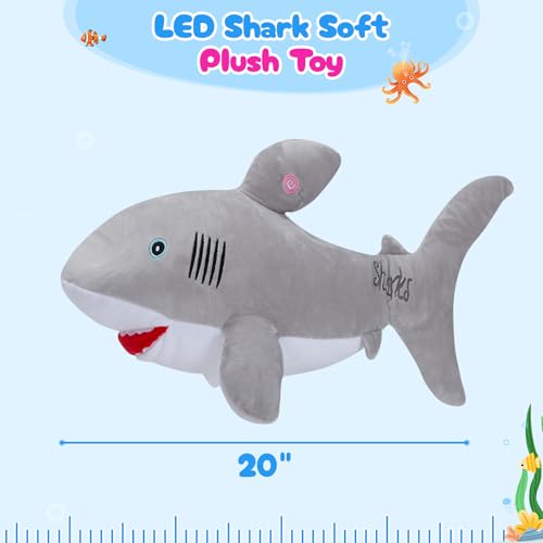 BSTAOFY 20'' Light Up Shark Stuffed Animal Glow Plush Toy I17161