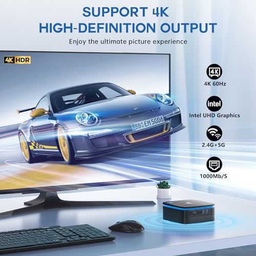 KAMRUI AK1 Plus Mini PC, 16GB RAM 512GB SSD, 4K HDMI, Dual WiFi U689
