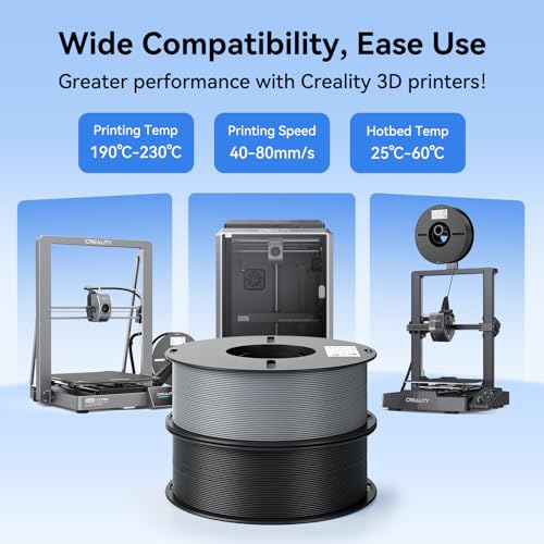 Creality 2kg Black & White PLA 1.75mm Filament Bundle for 3D Printing L6778