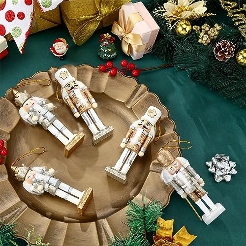 Jetec 10 Pcs Christmas Nutcracker Wooden Hanging Ornaments 5 Inch U816355