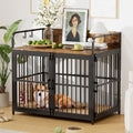 Large Dog Crate Furniture for Large Dogs, 37" Wooden Heavy Duty Dog Kennel with Double Doors, Decorative Pet House Dog Crates Side End Table Indoor(37" W×23.6" D×25.2" H)