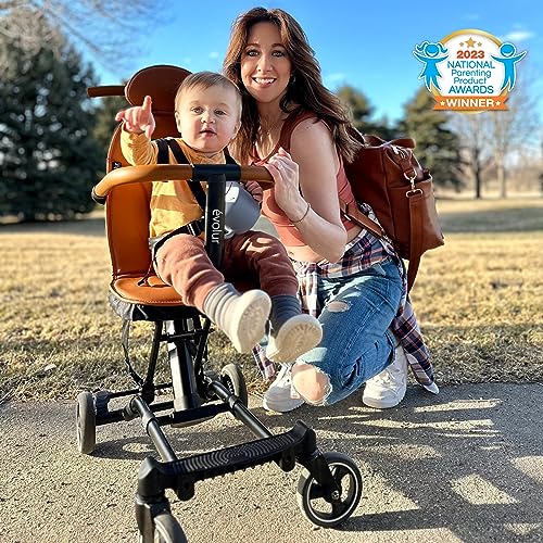 Evolur Cruise Rider Stroller, Lightweight Compact Fold Travel Stroller, Cognac B33336