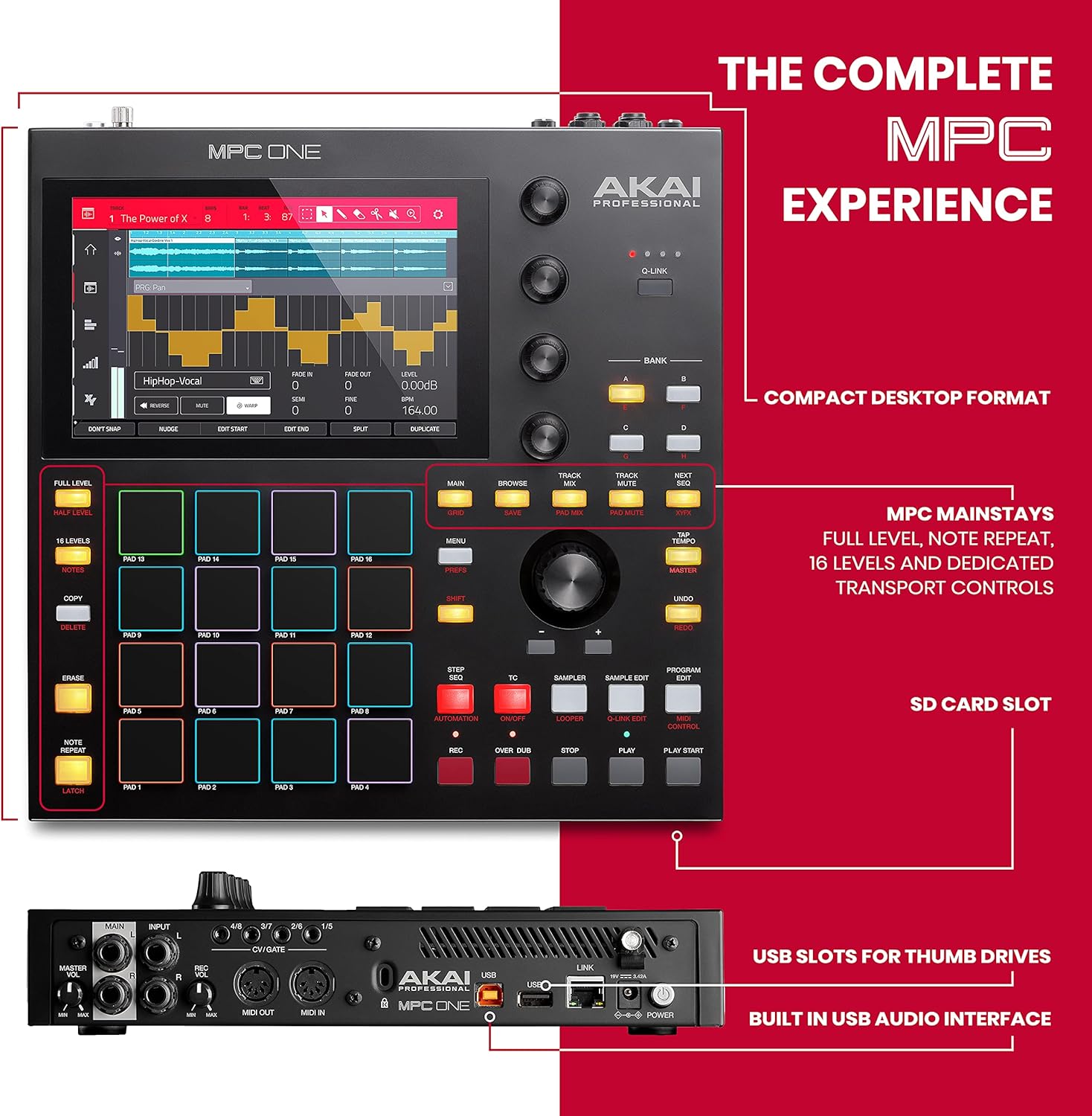 Akai Professional MPC One Drum Machine, Sampler & MIDI Controller L188