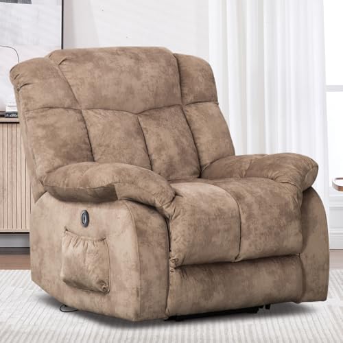 CANMOV Dual Motor Power Lift Recliner Chair for Elderly, Extra-Wide Seat, Heated Massage, Grey Fabric C219