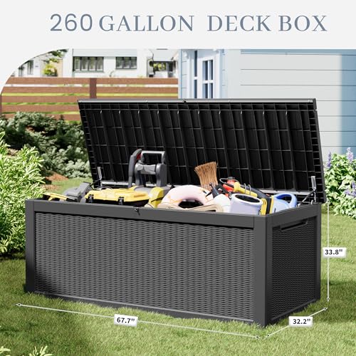 NUNU LAB 31 Gallon Outdoor Storage Box Waterproof Lockable Lid I8083