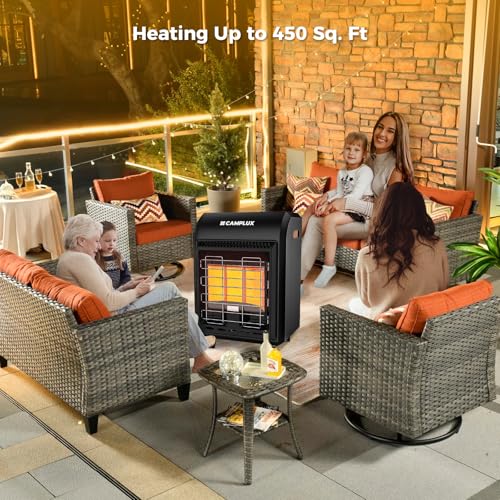 CAMPLUX Portable Propane Heater, 15,000 BTU Outdoor Gas Heater E9748