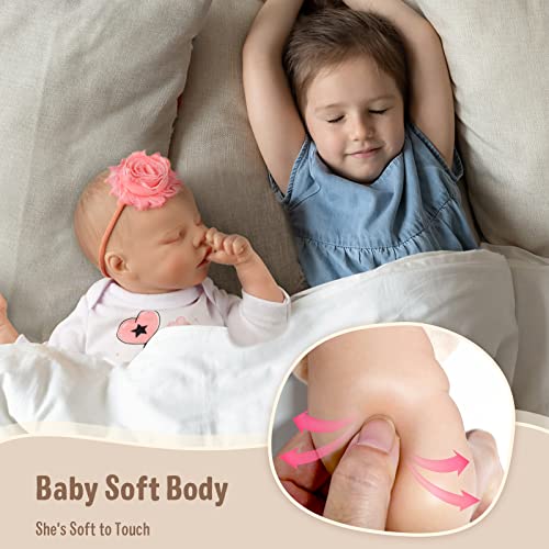 JIZHI Lifelike Reborn Baby Doll 17-Inch Soft Body Realistic Newborn with Feeding Kit Q5629