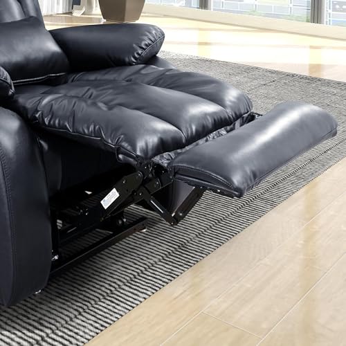 EDILLY Genuine Leather Power Lift Recliner Chair with Massage and Heating, Brown C901