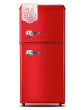 KRIB BLING Compact Refrigerators with Freezer, Mini Fridge with 7 Level Temp Adjustable Thermostat, Small Fridge for Apartment, Office, Basement, Red