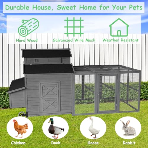 Large Chicken Coop for 6-10 Chickens with Run & Nesting Box S5640