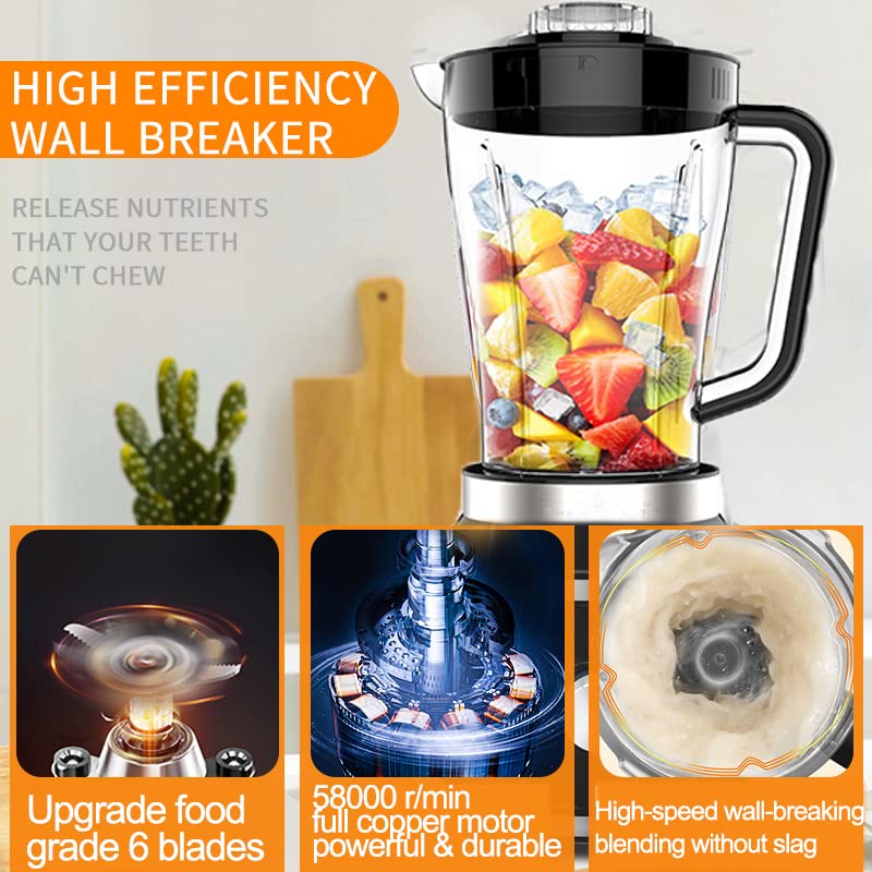 4 in 1 Food Processor Blender Combo for Kitchen, 61oz, 600W E604