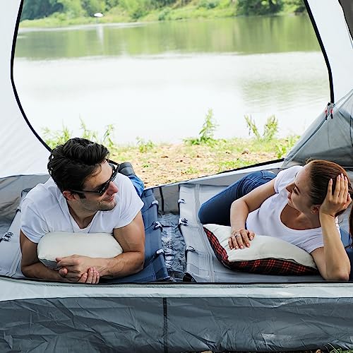 TIMBER RIDGE Lightweight Aluminum Camping Cot with Carry Bag, Blue Z494