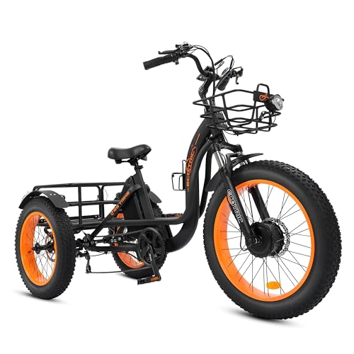 ECOTRIC Electric Tricycle for Adults,Fat Tire 750W 48V 22.4AH Removable Battery, 7 Speeds Adult 3 Wheel Electric Trike with Basket