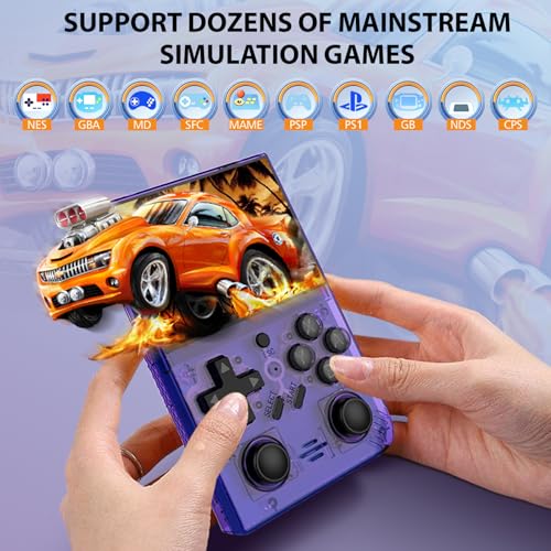 Ugonetend Retro Handheld Gaming Console with 64G Card, 3.5-inch IPS Screen, Black A492729