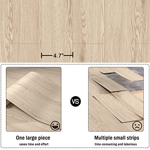 Oxdigi Peel and Stick Vinyl Flooring Roll 23"x393" Waterproof Wood Plank U1250