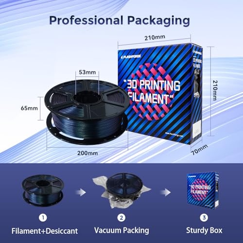 FLASHFORGE Silk PLA 3D Printer Filament 1.75mm 1KG, Multicolored Gradient V83097