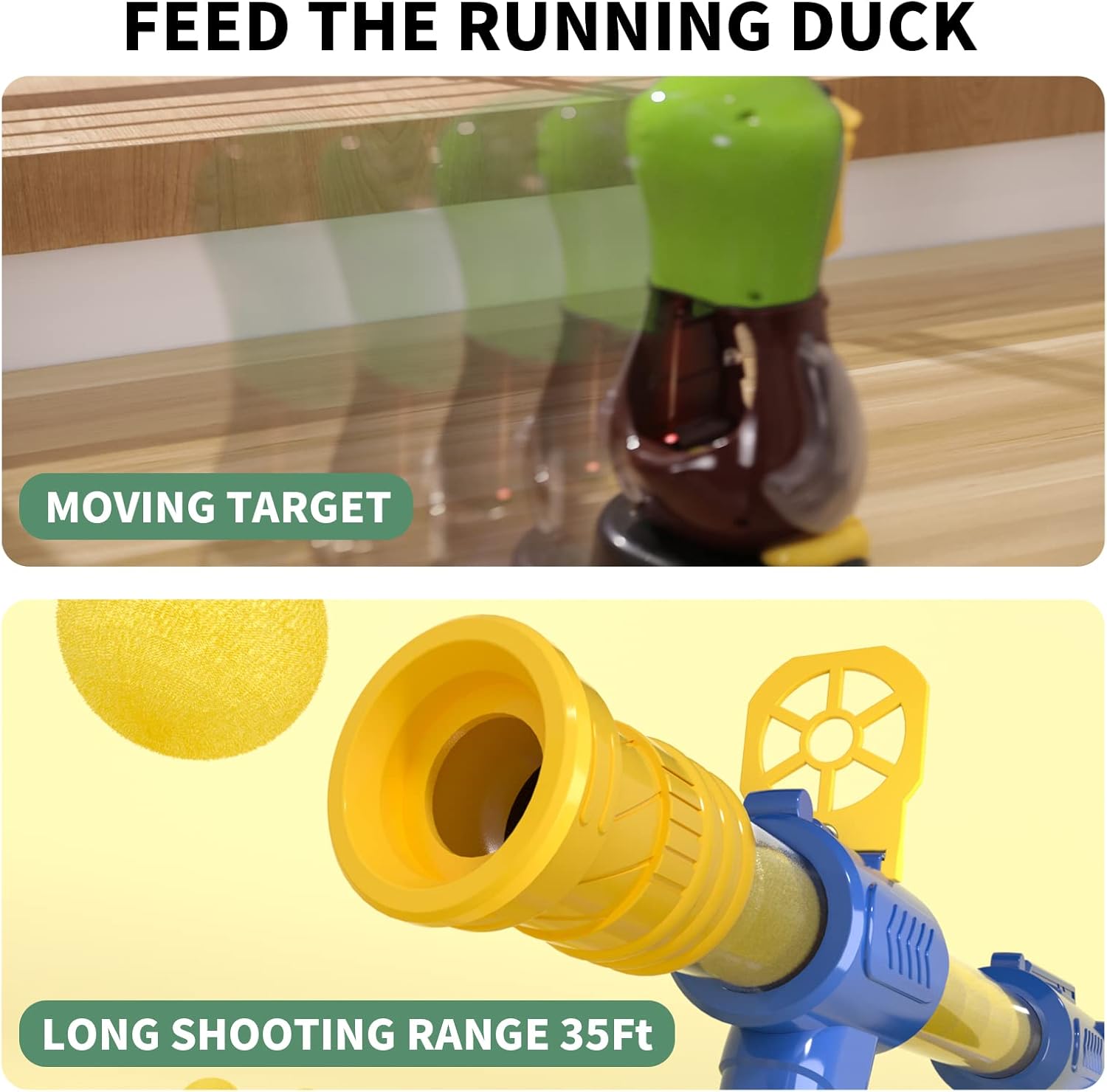 Babyhome Duck Shooting Toys for Kids with Foam Blasters and Movable Target N5115