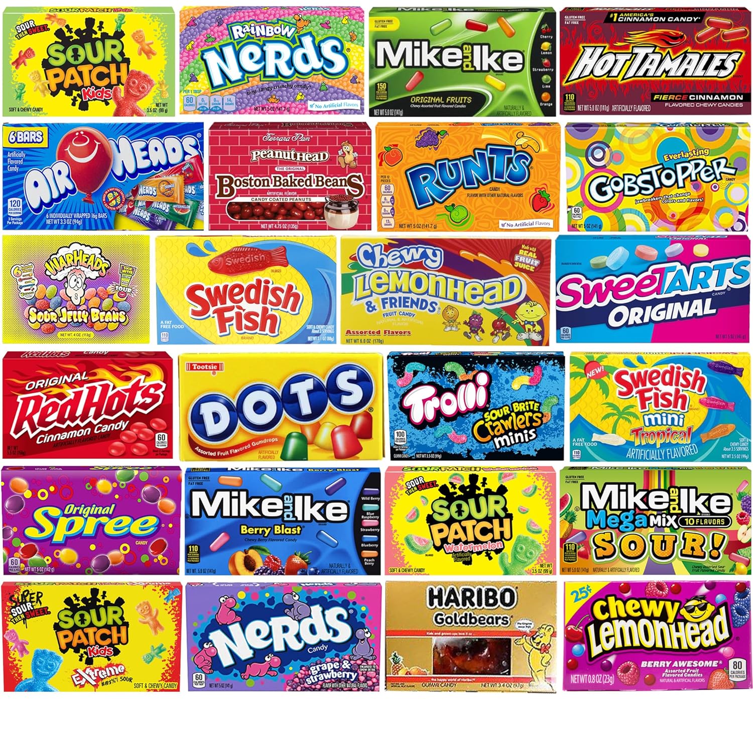 Blunon Movie Theater Candy - Assorted Candy Variety Pack - 24 Large Theater Size Boxes (Pack of 24)