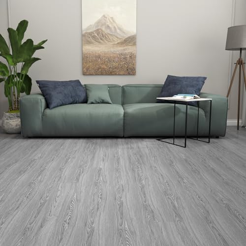 Self Adhesive Vinyl Flooring Planks Wood Effect Waterproof Grey 36pcs U963416